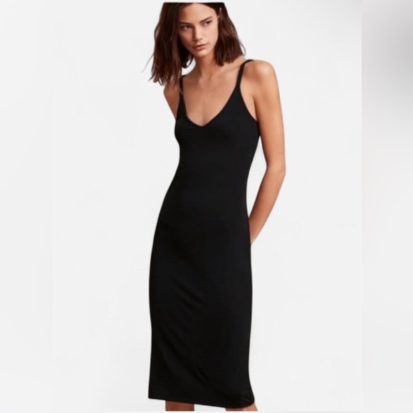 Aritzia Wilfred Black Midi Dress - Picture 1 of 5